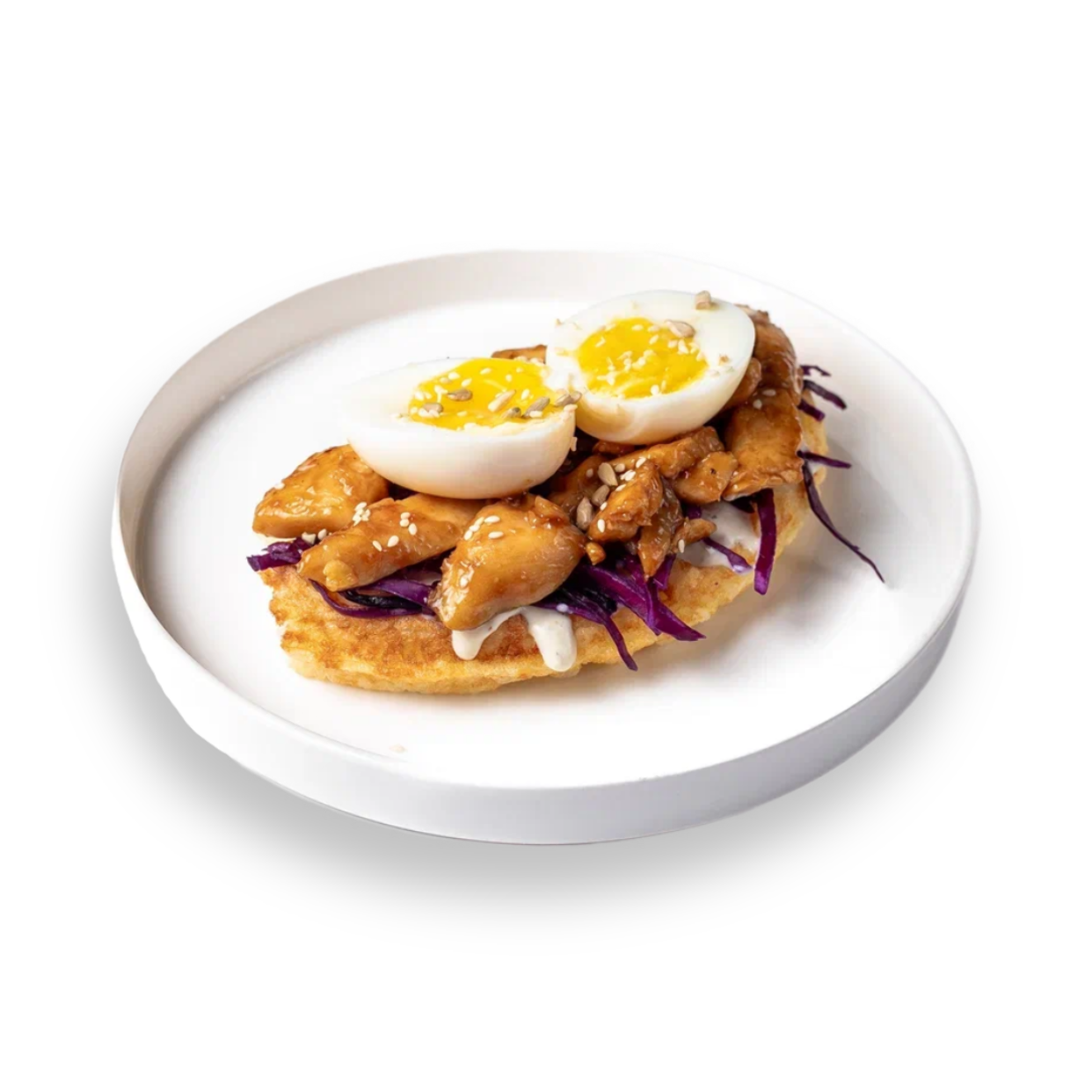 Венская рисовая вафля с курицей терияки