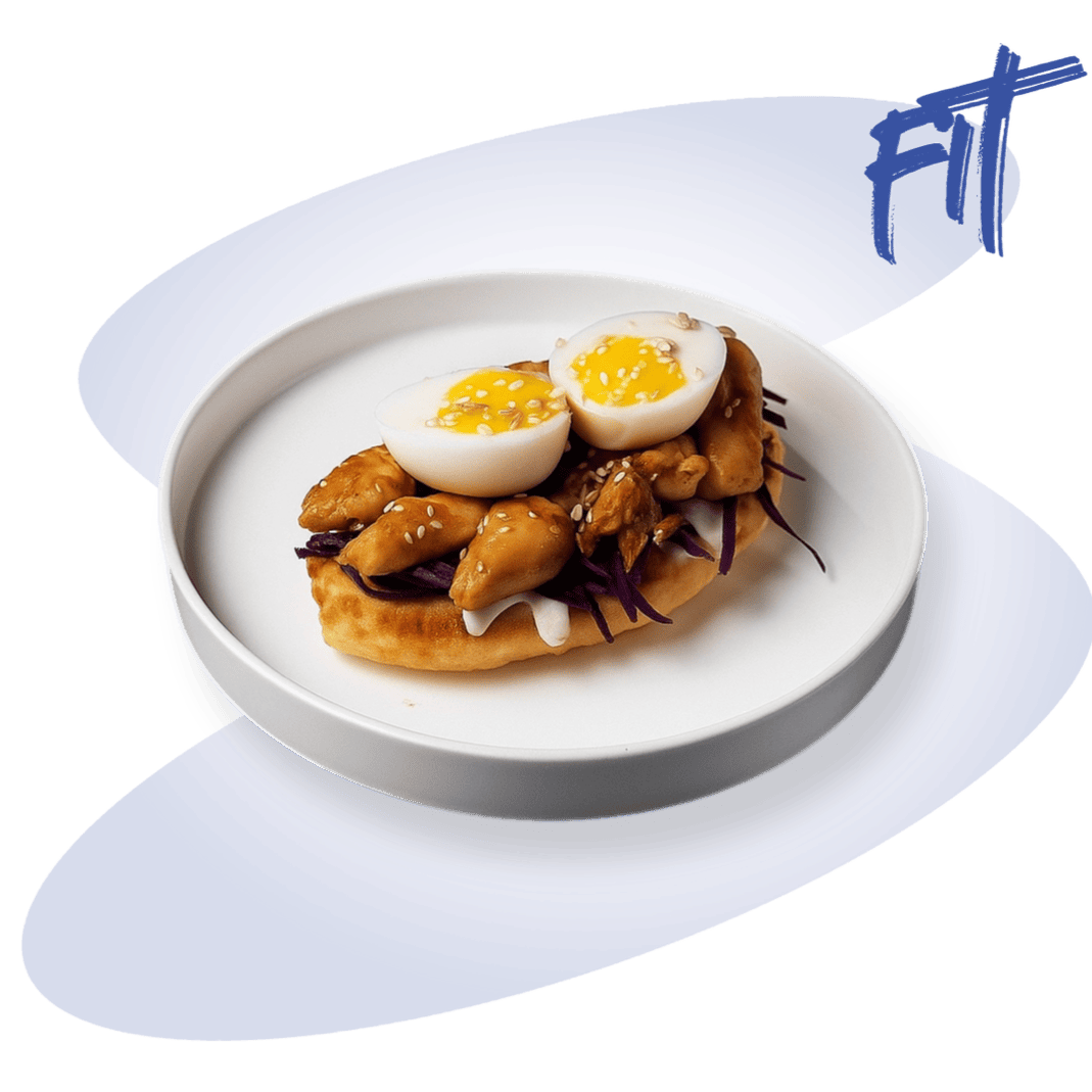 Венская рисовая вафля с курицей терияки