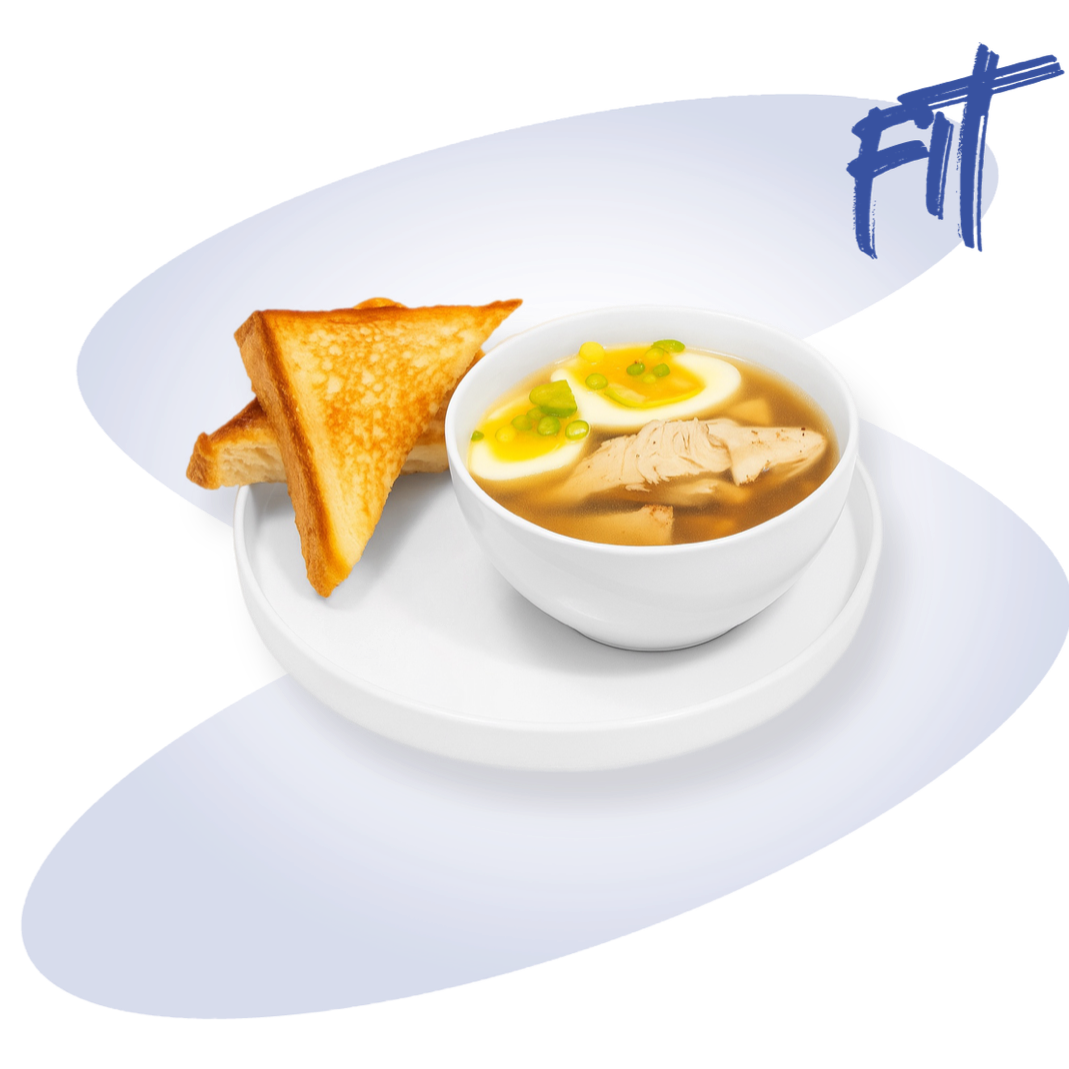 Бульон с курицей и яйцом