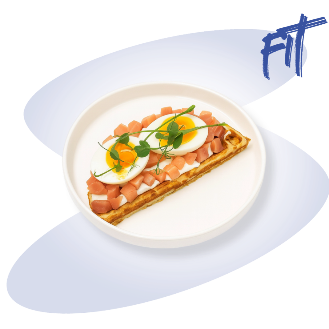 Венская вафля из цукини с лососем