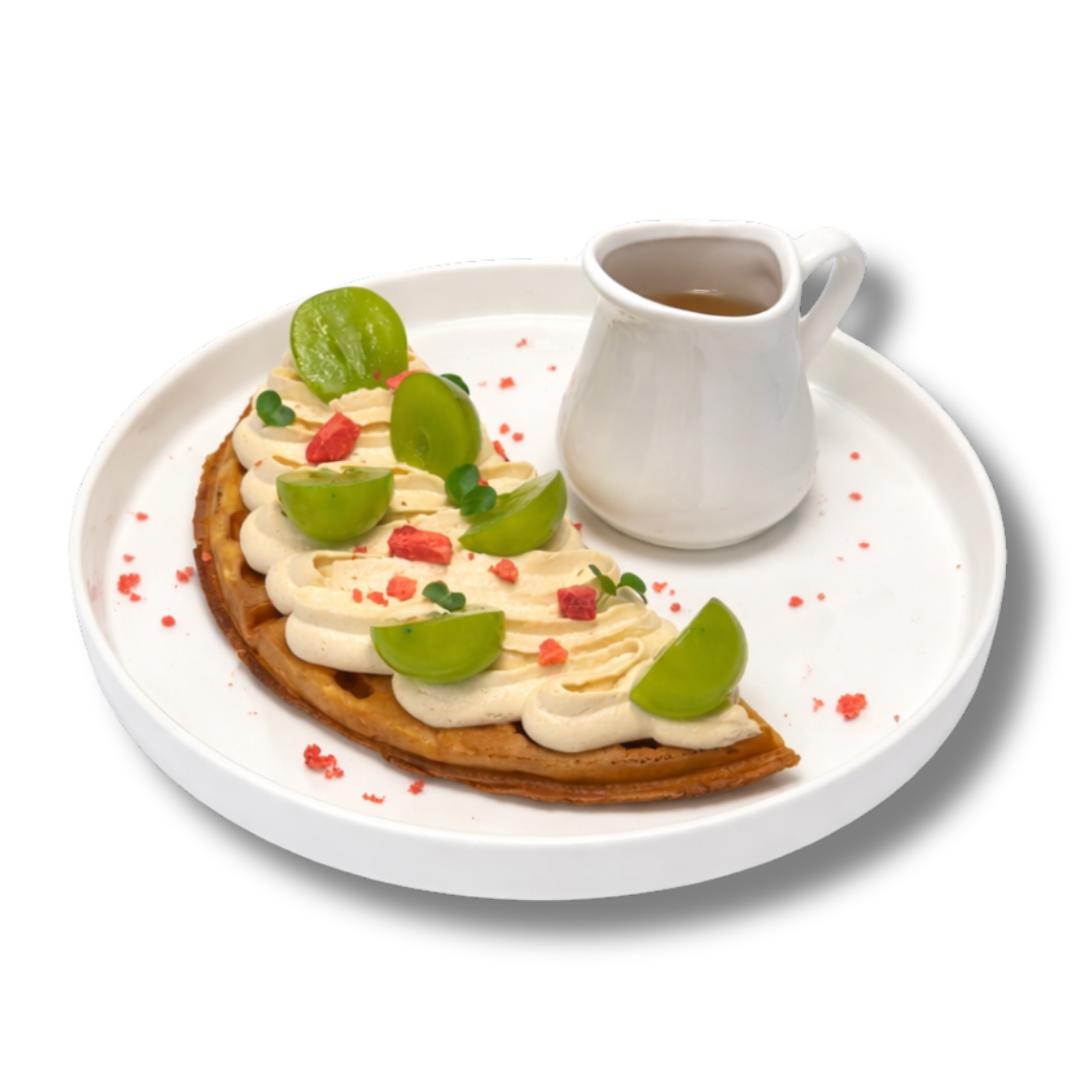 Вафля с виноградом и карамелью new