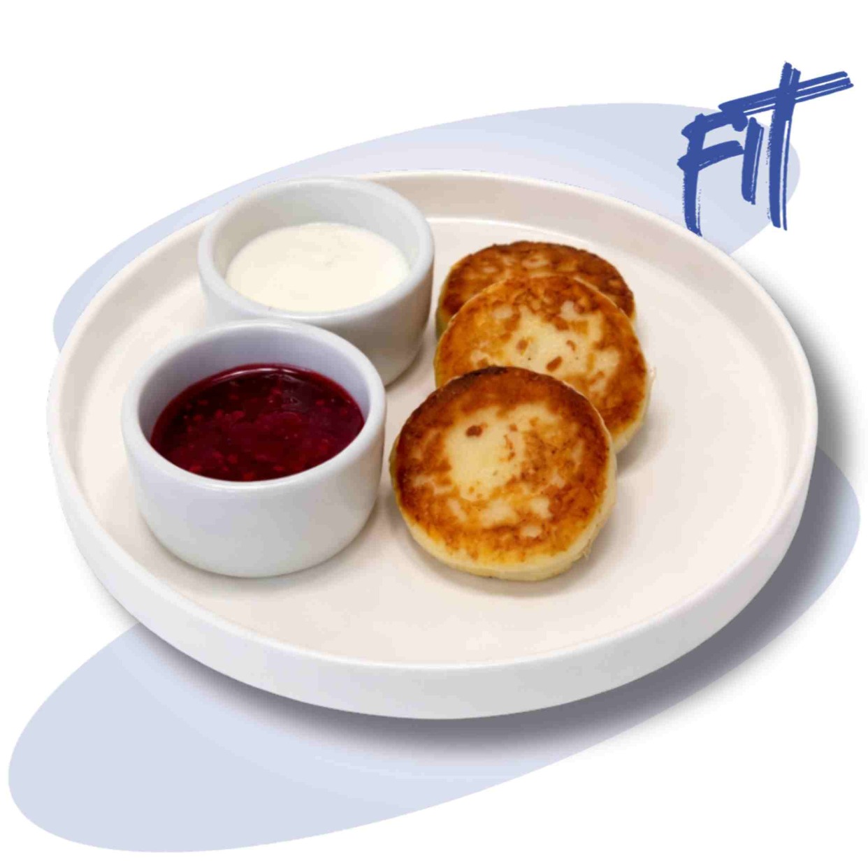 Сырники с малиной и йогуртом